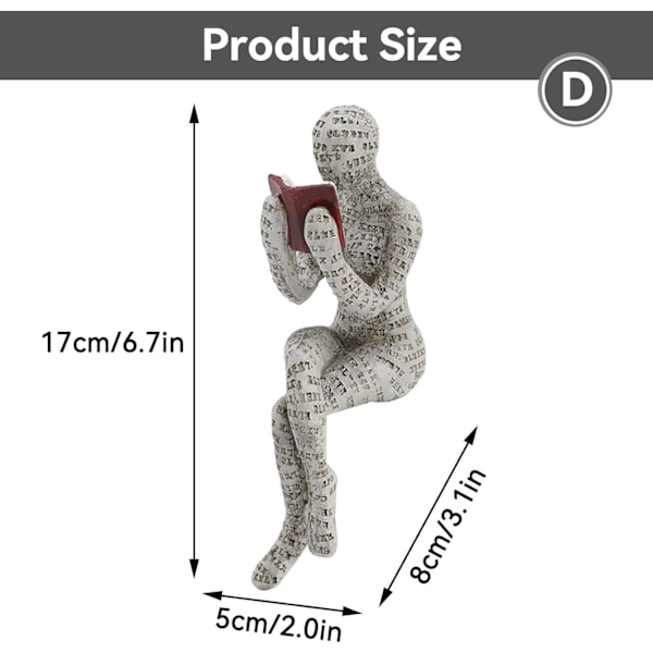 Hartsiabstrakti Ajattelija-veistos, Hartsi-lukiva Naisen Veistos, Naisen Oppiminen Veistos Abstrakti Lukeminen Veistos Veistokset Innovatiivinen Nainen Lukeminen D