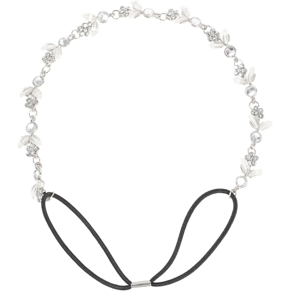 Bling Bling Lyxig Kvinnor Flickor Strass Elastiskt Hårband Hårband Hårkläder Hårbåge Silver 1 count (Pack of 1)