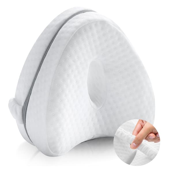 Benputer med Memory Foam Menn Kvinner Benpute for Sidesovere, Isjiaslindring, Benplager, Graviditet Bomull Hvit (Hjerte -B)