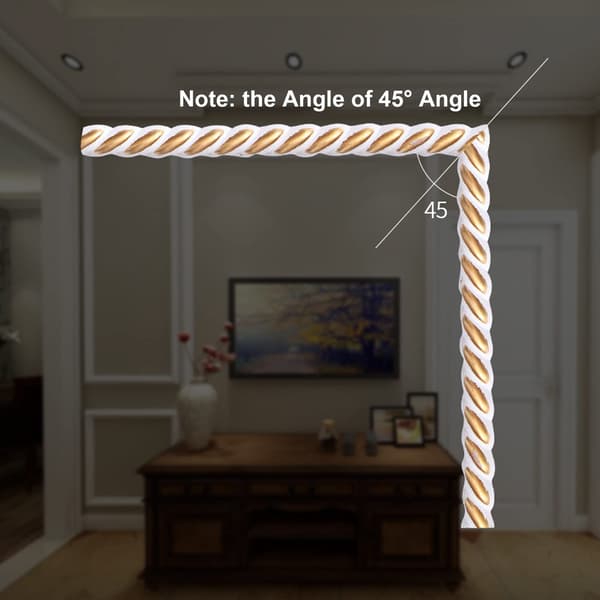 Flexible moldings and edges - Self-adhesive, 5 m (white and gold)