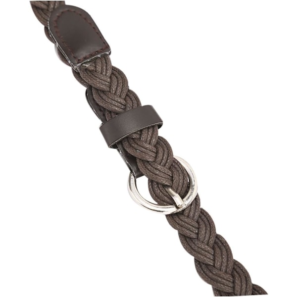 Kvinder Skinny Flettet Bælte Justerbar Spænde Fletning Casual Brown waist:2633