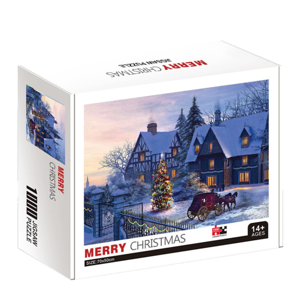 Jule-adventskalender - 1000 stk Jigsaw Advent Calendar 2023, Santa Claus Tree Jigsaw Puzzle Julegaver til barn Voksne (ishytte, 1000 stk)