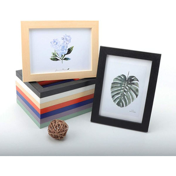 Bildram för A4-foto Svart ram MDF Fotoram 2-pack för bordsskiva och vägg Black A4 / 21x29.7 cm
