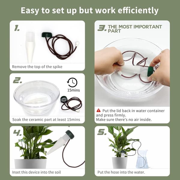 Plant Self-Watering Spikes Automatic Plant Watering Spikes, Potted Plant Insert Watering Devices
