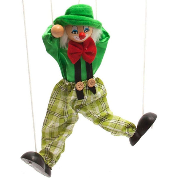 Klovn Marionet String Puppet Legetøj Træ Hånd Marionet Dukke Fortælling Legetøj til Børn Gave 16.7 inches