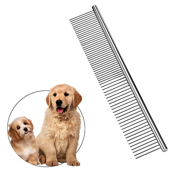 Hundekamme, Metalkattekam til Fjernelse af Knuder og Filt, Professionelt Plejeværktøj til Hunde, Katte og Andre Langhårede Kæledyr.