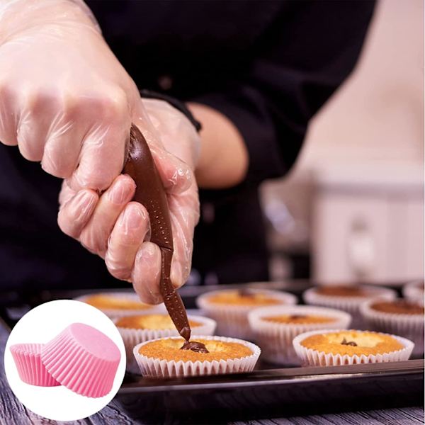 k Små Papir Cupcake Cases Bagekopper, Fedtsikre Cupcake Cases til Bagning, Mini Muffin Wrappers Cases Muffin Cups Cupcake Liner Bulk, Pape Pink