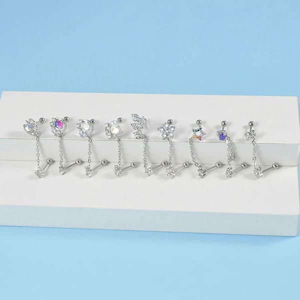 Rustfrit Stål Ørering Tragus Helix Øreflip Stud Blomst/Måne/Stjerne Kvinder Piger Drop Ørering Mode Øretilbehør T6