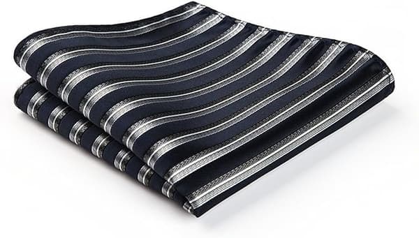 Mænds bryllupsslips ternet/houndstooth slips og lommetørklæde slips og lommetørklæde sæt til mænd (A-marineblå/grå)