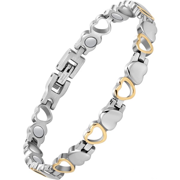 Magnetiska armband i titanstål för kvinnor - Magnetiskt armband för damer med extra starka magneter - Justerbar armbandlängd med storleksverktyg Lhsg
