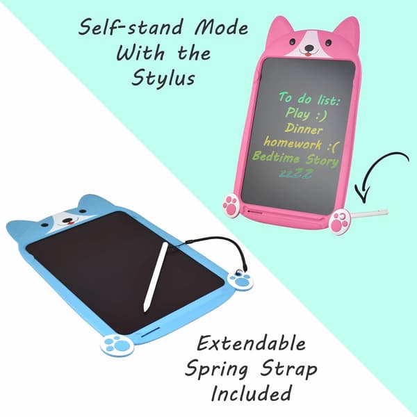 LCD Writing Tablet, Large 10 Inch, Colorful Screen, Erasable Electronic Digital Drawing Pad Doodle Board With Pen (Blue)