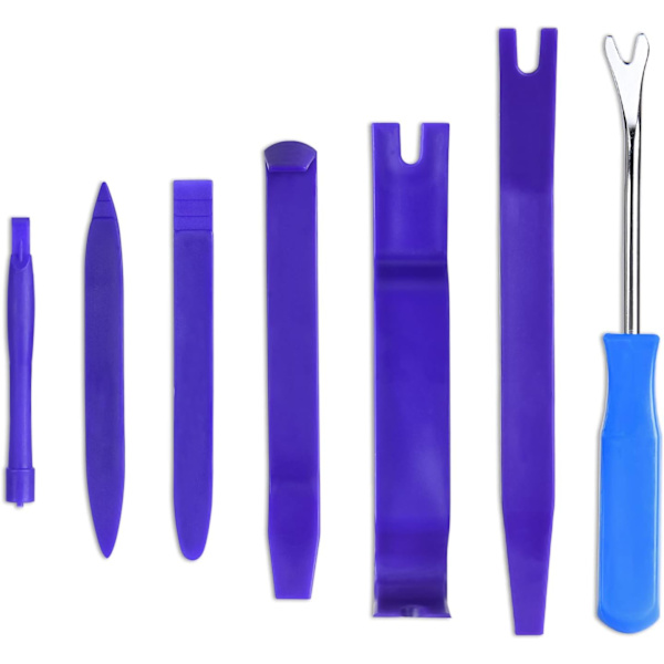 7PCS Bil Auto Trim Fjernelsessæt, Værktøjssæt til Bilradio Dør Dashboard Installation, Plast Pry Værktøj, Bilpanel Dash Interiør Tilbehør, #6 7pcs Blue