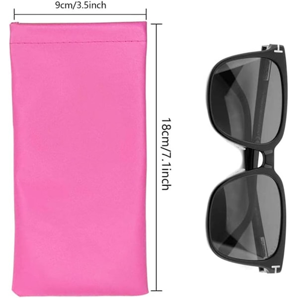 yyds F Glasögonfodral Mjukt, PU Läder Solglasögon Läsglasögon Påse Glasögonväska för Kvinnor Män Pink Glasses Pouch