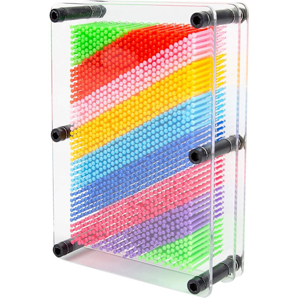 45149 Regnbue Pin Art Impression Legetøj/Ideel til Hjem og Kontor/Nyhedssjov Gave / 3D Sjov Skrivebords Skulptur Gadget/Klassisk Retro Spil / 18cm x 13cm Rainbow