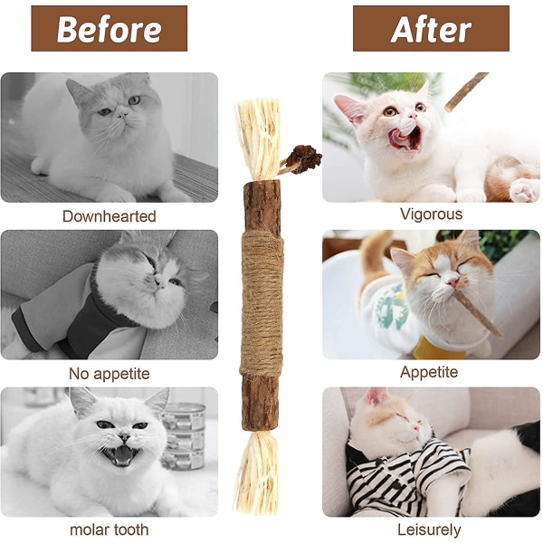 Tuggpinnar Kattleksaker, Naturliga Katt Tänder Nyp Rengöring Tänder Tugg Kattmynta Leksaker För Innekatt
