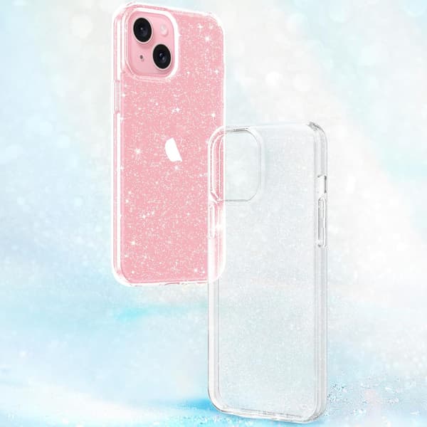 Kompatibel med iPhone 13-deksel, glitrende bling søtt slankt dame jente mobildeksel