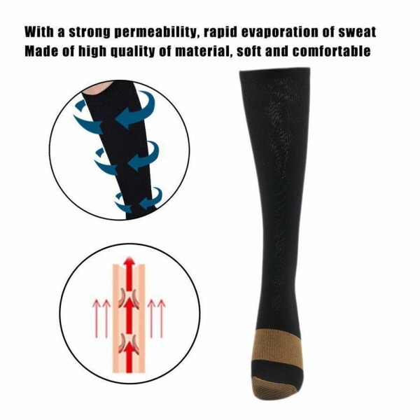 3 par kompresjonsstrømper for menn og kvinner - Best Graduated Athletic Fit for Running, Nurses, Maternity - Boost Stamina, Circulation & Recovery
