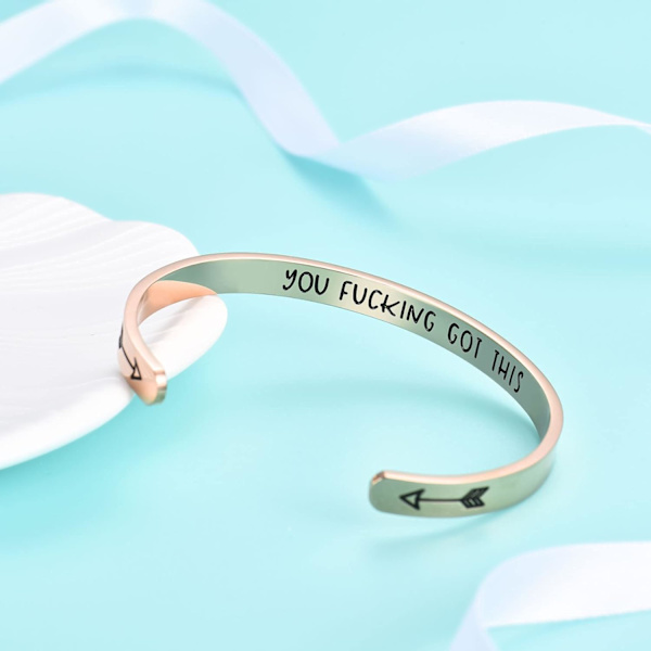Vänskapsarmband för kvinnor - Inspirerande vänskapspresenter till bästa vän, motiverande manschettarmband för systrar, mamma, lärare, presenter 1You got thisrose gold