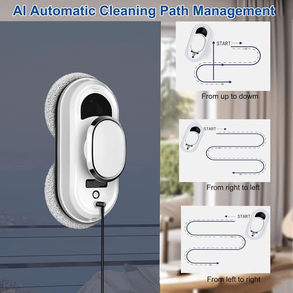 Window Cleaning Robot, Automatic Window Cleaner with Powerful Suction, Intelligent Path Planning, and Remote Control