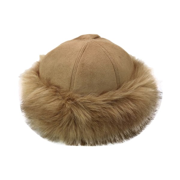 Kvinder Hat til vinter Cossak Russisk stil Hat Flurry Fleece Fisherman Fashion Warm Cap (Camel)