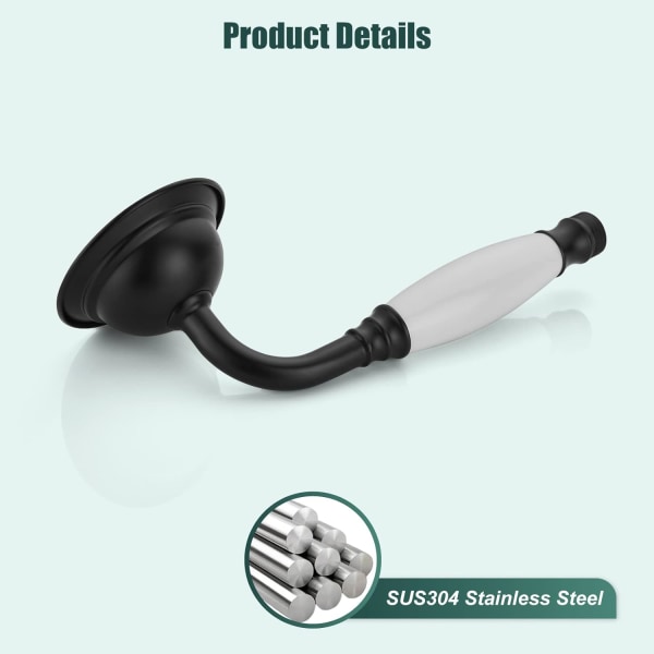 Håndholdt dusj håndholdt dusjspray baderom dusjstav høytrykks luksus hånddusj messing høystrøms hånddusjhode, keramisk stil, matt sort Matte Black Ceramic Style
