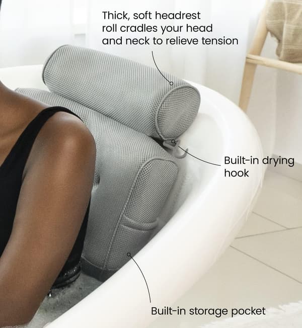 Everlasting Comfort Luksuriøs Badekarpute - Hode-, Nakke-, Ryggstøttepute for Badekar, Spa, Bløtlegging