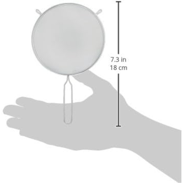 24cm / 9,5 tommer lang håndteret metalsigte, køkkenredskab og ideel til at si, dræne, vaske og et bredt udvalg af fødevarer, med en fin Tin 24cm / 9.5 Inch