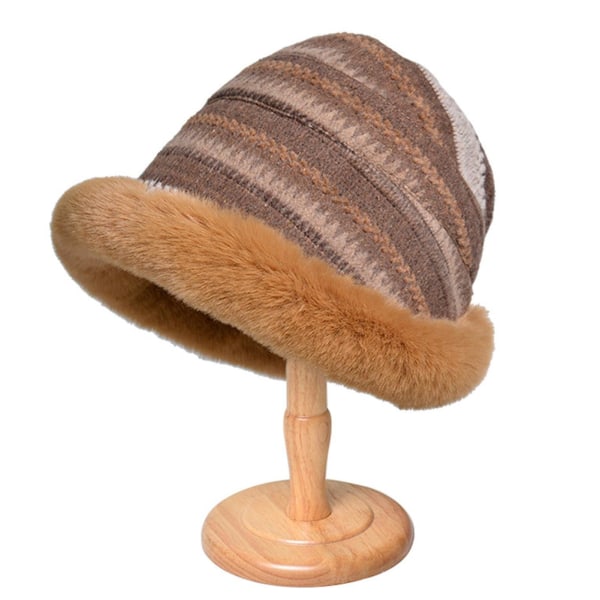 Fluffy Bucket Hat Tyk Blød Fashion Fisher Hat Fashion Bucket Hat Varm Vinter Fisherman Beanie Udendørs Vinter Hat til piger Kvinder(A)