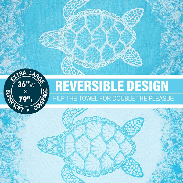 2-pack turkiska bomullsstrandhanddukar, lätta, absorberande, snabbtorkande badlakan, extra stora, sandfria strandhanddukar, strandtillbehör 2 Pack Turtle Mandala