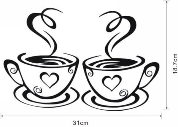 Kaffekoppi Design Seinätarrat Kodinsisustus Keittiö Ravintola D