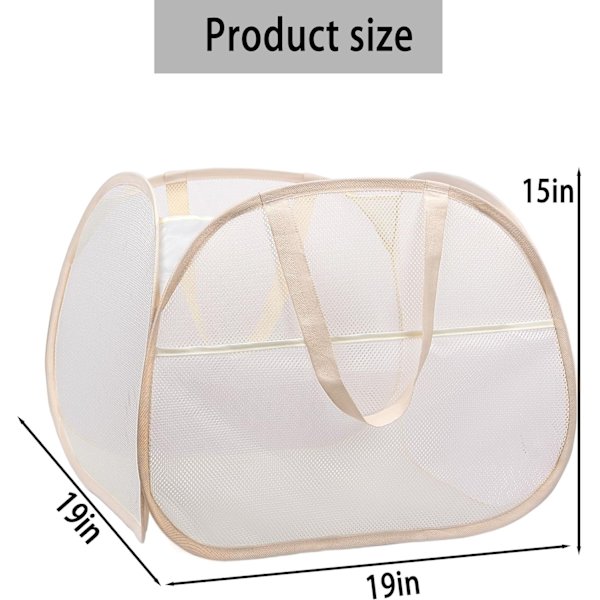 Pop-up Laundry Basket, Foldable Mesh Laundry Hamper, Collapsible Pop-up Laundry Basket