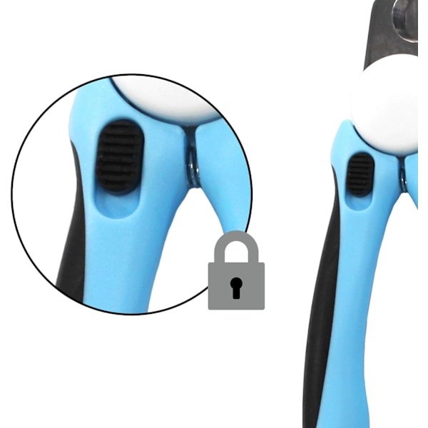 KLOKlipp för hundar och katter - Premiumkvalitet - Klosax och trimningsverktyg med säkerhetsskydd. Undvik att klippa klorna för kort + Gratis nagelfil. Robust Blue