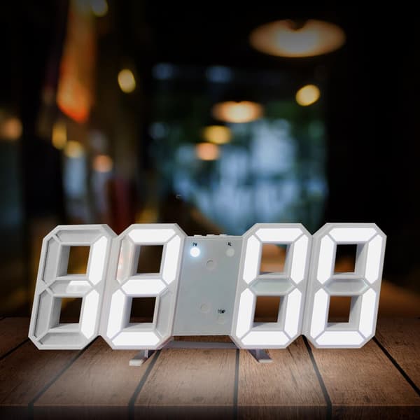 3D LED digitaalinen seinäkello, digitaalinen LED-herätyskello himmennettävä valokello pöytäkello herätyskello koristekello