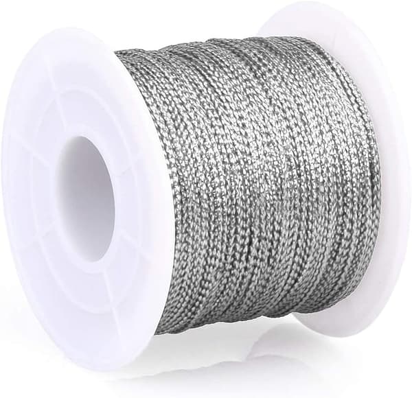 100M Gold Thread, Gold Thread Twist Tie with Spool, Gold Metallic Thread for Jewelry String, DIY Crafts and Packaging String