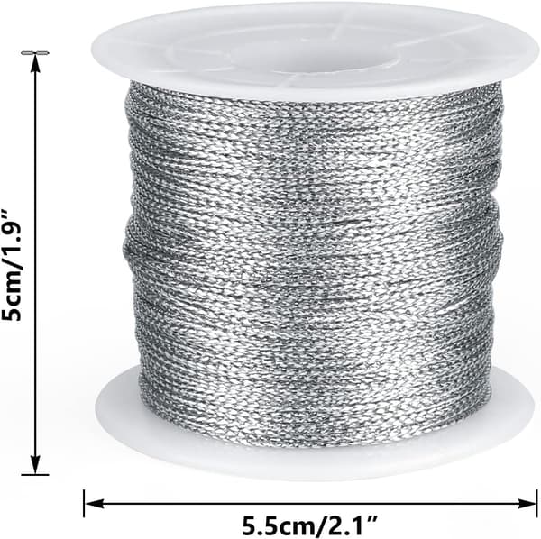 100M Gold Thread, Gold Thread Twist Tie with Spool, Gold Metallic Thread for Jewelry String, DIY Crafts and Packaging String