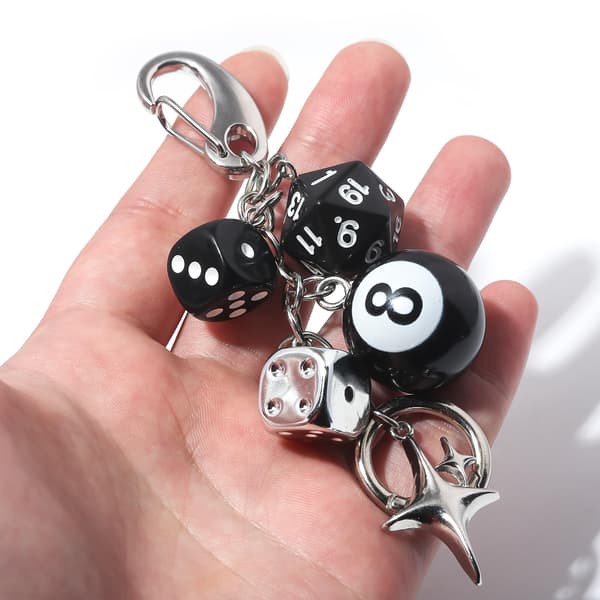 8-Ball Terninge Vedhæng Nøglering - Søde Taske/Håndtaske Tilbehør - Æstetisk Nøglering til Kvinder, Mænd
