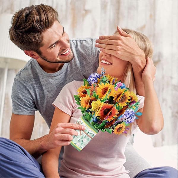 Mors Dag Pop-up Kuvert 3D Grattiskort (Solros)