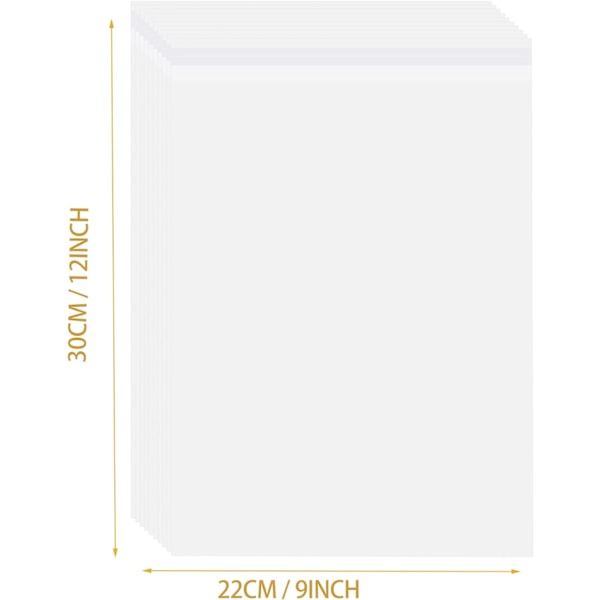 A4 Kirkkaat Itseliimautuvat Pussit 100 kpl, 22x30cm Itsesulkeutuvat Sellofaaniset Esittelypussit/Suljettavat Pussit, Sivuilmareiät, Hengittävät Reiät Clear A4