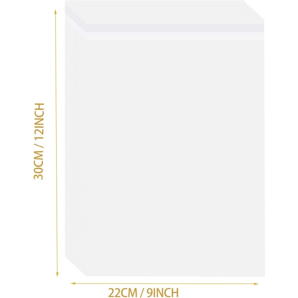 A4 Självhäftande Påsar 100 Pack, 22x30CM Självförslutande Cellofanpåsar/Förslutbara Påsar, Livsmedelssäkra, A4 Cellopåsar OPP för Kakor,Kort,Kuvert Clear A4