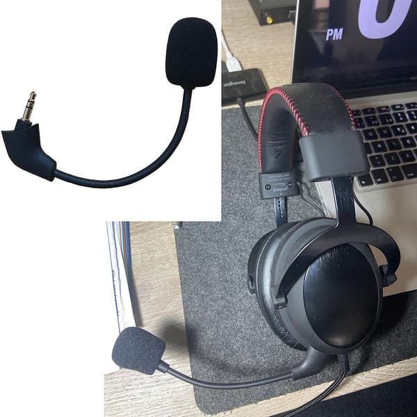 3,5 mm Aux Ersättningsmikrofon 15 cm för Kingston för HyperX Cloud 2 II
