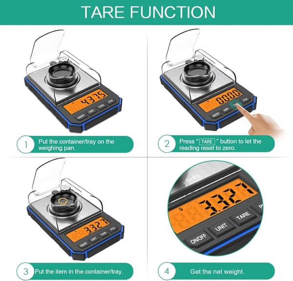 [New Version] Precision Digital Scale, 50g/0.001g Pocket Scale, Kitchen Scale with Tare and Backlit LCD Display - Blue