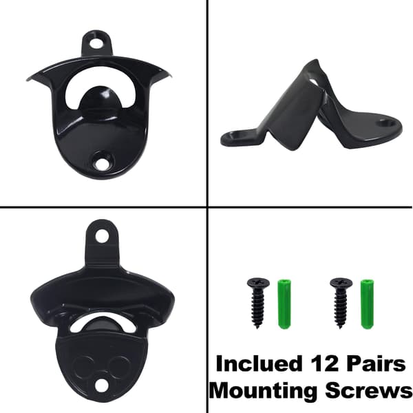 12-styks pakke med sorte vægmonterede oplukkere (bulk), egnet til installation i træ DIY kølere.