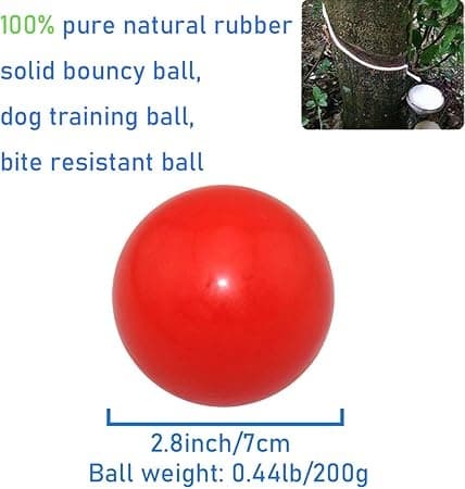 Hundetræningstilbehør, Ren Naturgummi Solid Gummi Hoppebold, 7CM, Rød