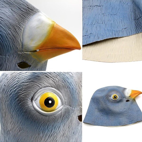 Pigeon Mask Latex Animal Realistiset päälintunaamarit Halloween-pukujuhliin karnevaali Cosplay