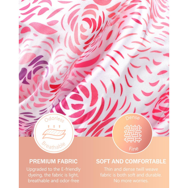 Badehætter, Genanvendelige Badehætter 2 Pakker til Kvinder Langt Hår, Dobbelt Lag Vandtæt Badehætte til Piger, Blomsterprint Romantic Petals XLarge (Pack of 2)