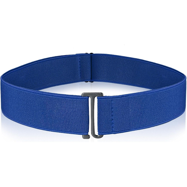 Usynlige bælter til kvinder, elastisk bælte til kvinder med justerbar elastisk bælte med fladt spænde, usynlige taljebælter til jeans, bukser, kjoler Blue