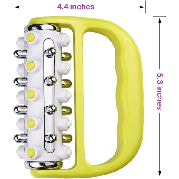 Anticelluliittimassageri Fascia-release ja lihashieronta Roller Mini Trigger Point Syväkudos Myofascial Release -työkalu Kehon hierontalaite miehille ja Yellow