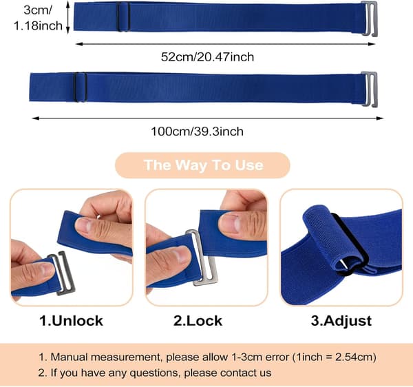 Usynlige belter for kvinner, elastisk belte for kvinner med justerbar elastisk belte med flat spenne, ingen visning av midjebelter for jeans, bukser, kjoler Blue