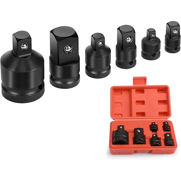 Adaptersett | 6 deler | 1/4\" til 3/8\", 3/8\" til 1/4\", 3/8\" til 1/2\", 1/2\" til 3/8\", 1/2\" til 3/4\", 3/4\" til 1/2\"