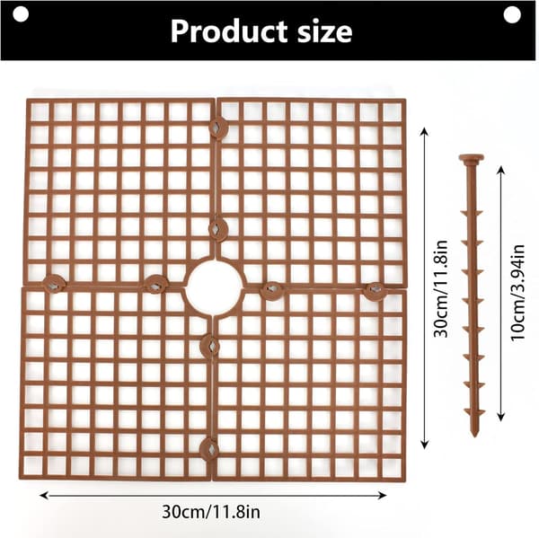 2-pack plant pot cover net, 30 cm cuttable, square brown plant pot net